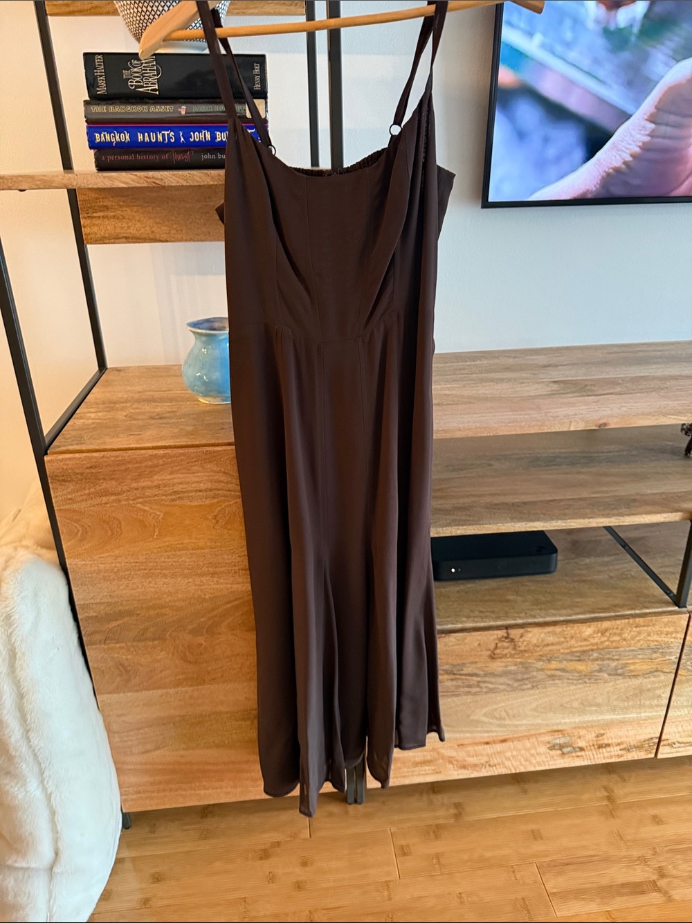 Reformation Brown Midi Slip Dress